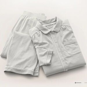 Boll & Branch Organic Cotton Soft Knit Long Sleeve & Pants Pajama Set XL